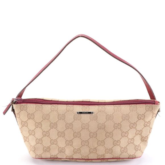 Gucci Handbags - Gucci Boat Pochette in GG Canvas and Leather Trim